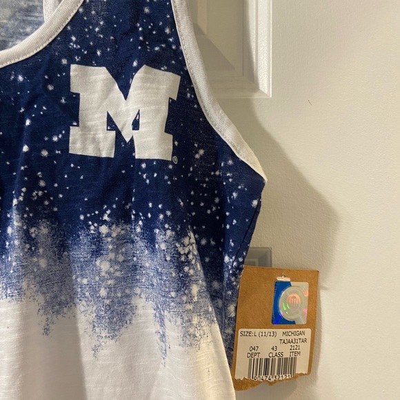 NWT Rivalry Threads Blue White Michigan Racerback Tank - Size L - Picture 4 of 4